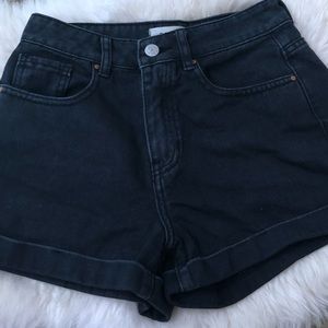 PacSun Washed Black Denim Mom Shorts